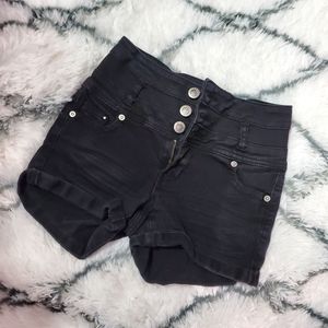 Black High Rise Denim Shorts Size 1